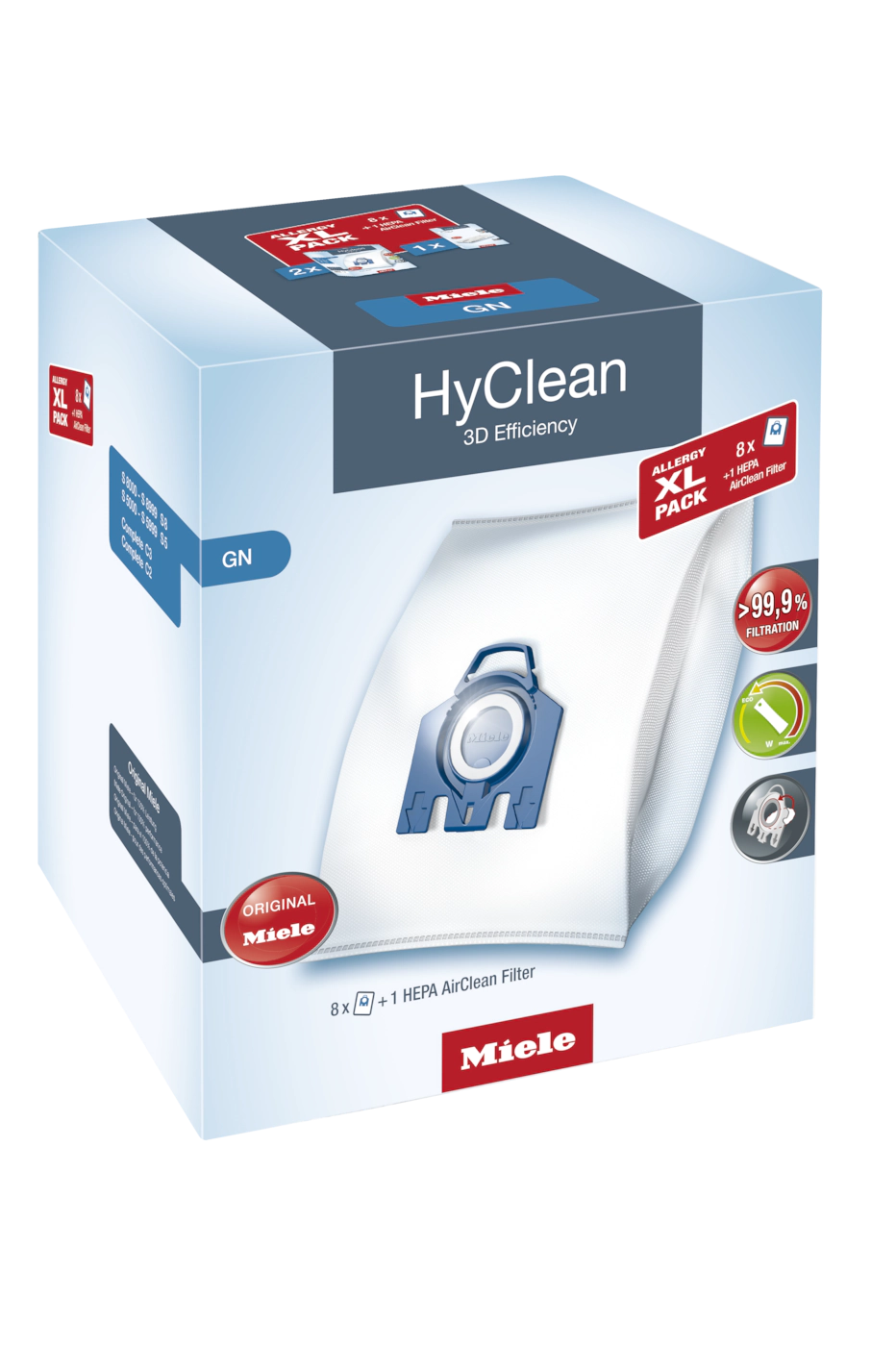 Комплект мешков пылесборников Allergy XL Pack 2 HyClean GN + фильтр HA 50 Miele купить в Тольятти | Всегда в наличии! | Артикул 10632880 | Официальный сайт